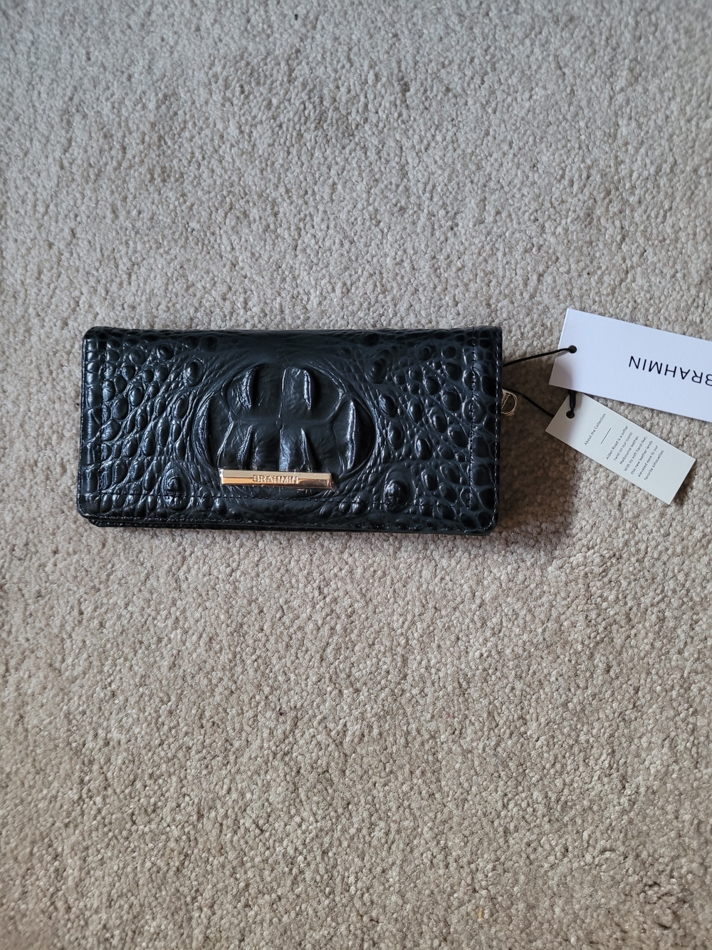 NWT BRAHMIN ADY IN BLACK ALDEN ROAD LEATHER